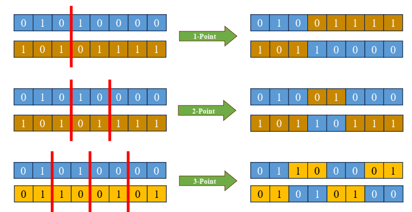 Minh hoạ một số phép lai trong giải thuật di truyền